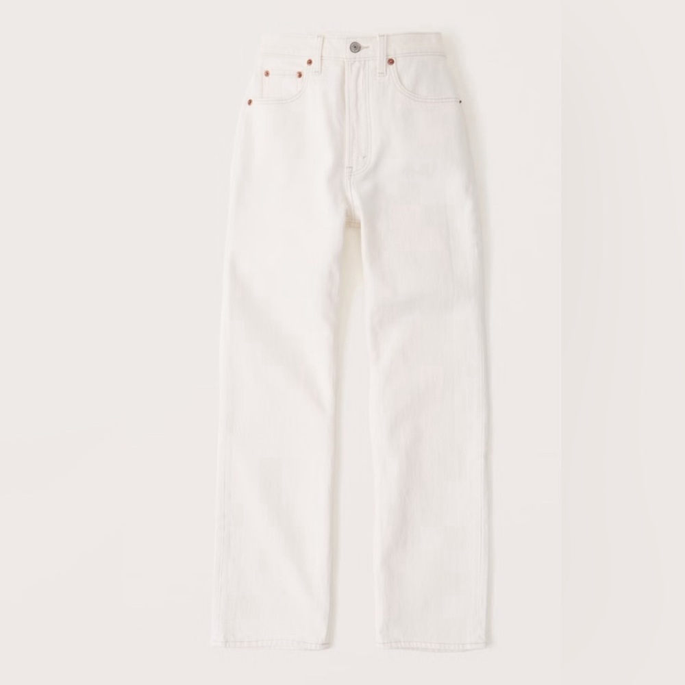 Abercrombie & Fitch Ultra High Rise Ankle Straight Jeans CREAM 29/8R